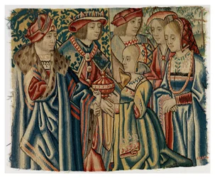 Billedtæppefragment, der forestiller Ludvig XII
