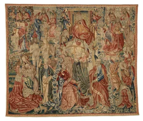 Gobelin, en del af et Credo-tæppe, der forestiller The Creation of the World, lavet i Bruxelles, Belgien, ca. 1500-10 (uld)