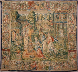 Gaverne af Pomone (Pomona) nymfe af frugter Tapestry af fremstiller i Bruxelles. 1500-tallets gener, Musei di Strada Nuova