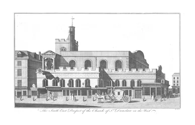 The South East Prospect of St. Dunstan in the West, c1756.