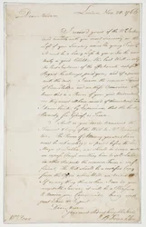 Autografbrev til Mrs. Ann Penn, London, 20. november 1766 (pen og blæk på papir)