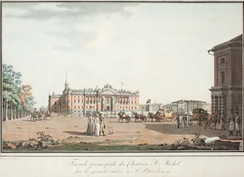 Udsigt over Michael Palace i St. Petersborg, ca 1806