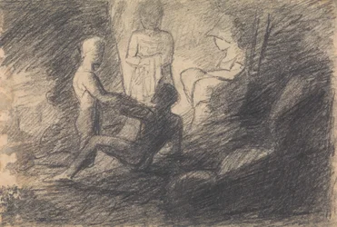 Studie af figurer i en hule