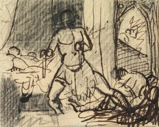 Studie af figurer i en dramatisk scene