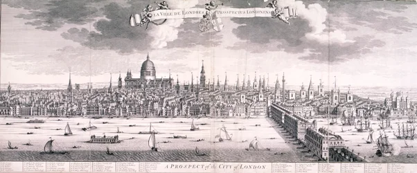 Panoramaudsigt over London, 1710