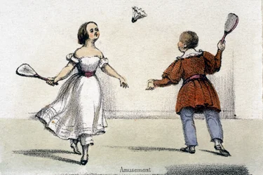 Forlystelse, fra tamhøns i grafiske illustrationer af dyr - viser deres nytteværdi for mennesket i deres beskæftigelse under livet og anvendelser efter døden, ca. 1845