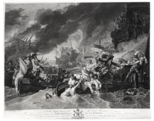 Slaget ved Haag, 29. maj 1692, indgraveret af William Woollett (1735-85) 1781 (akvatinte)