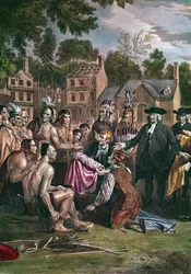 William Penn, engelsk Quaker-kolonist, behandler med indfødte nordamerikanere, 1682 1771-1772