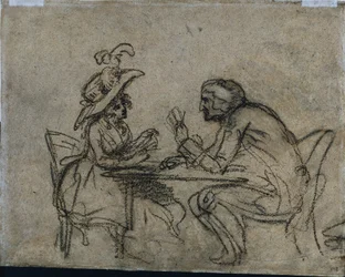 Kvinde og mand spillekort (verso)