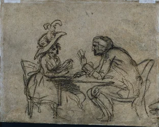 Kvinde og mand spillekort, 1792.