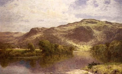 En stille dam ved floden Conway, Churchpool, nedenfor Bettwys-y-Coed