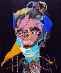 50 store forfattere i historien: Marguerite Duras, 2015 (olie og akryl på lærred)