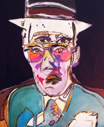 50 store forfattere i historien: William S. Burroughs, 2015 (olie og akryl på lærred)
