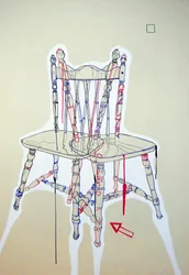 Chaise manifeste, 2023 (olie og akryl på blandet lærred)