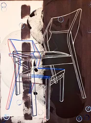 Chaise prototype, efter David Gour, 2023 (olie og akryl på blandet lærred)