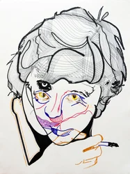 Surportrait : Françoise Sagan 2, 2019 (akryl på papir)