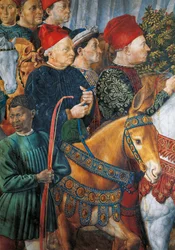 Italien, Firenze, Malet billede af Cosimo il Vecchio (Cosimo den ældre), detalje
