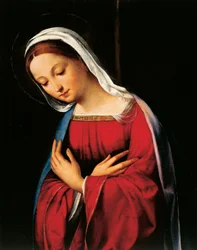 Madonna, detalje fra Nativity af Garofalo (1481-1559)