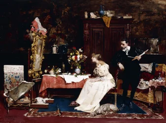 Præsenterer hendes portræt, 1883