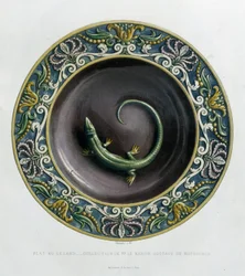 Plate au lizard - Plet céramique, i "" The work of Bernard Palissy"" af C. Delange og C. Borneman, Paris