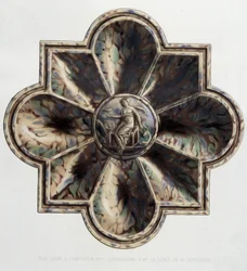 Pladejaspé med rum - Pladekeramik, i "" The work of Bernard Palissy"" af C. Delange og C. Borneman, Paris