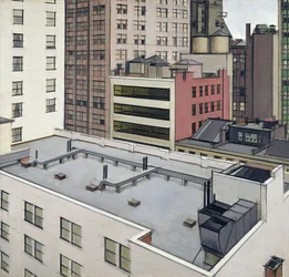 Roofs of New York, ca. 1930 (olie på lærred)