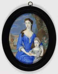 Lady Henrietta Cavendish Holles Harley (akvarel på elfenben)