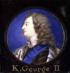 Portræt af George II (1683-1760) (akvarel på kort)