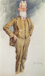 Portræt af George Bernard Shaw, ca. 1925 (akvarel på papir)