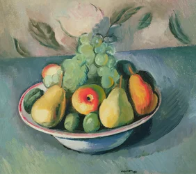Et stilleben med frugt i en skål