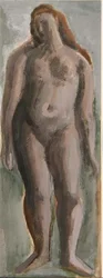 Stående kvindefigur (gouache på papir)