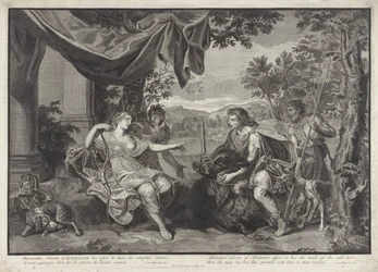 Meleager giver den kaledonske ornes hoved til Atalanta History of Meleager (serietitel)