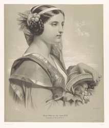 Personificering af sommeren Store undersøgelser i to typer kridt (serietitel) Grande étude aux deux farveblyanter (serietitel på objekt)