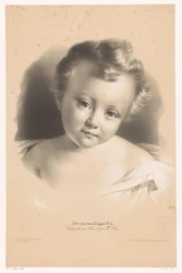 Portræt af et lille barn Undersøgelser i to typer kridt (serietitel) Etude aux deux Crayons (serietitel på objekt)