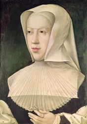 Marguerite de Habsbourg (1480-1530) hertuginde af Savoyen (olie på panel)