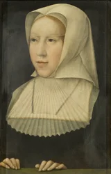 Portræt af Margaret af Østrig (olie på panel)