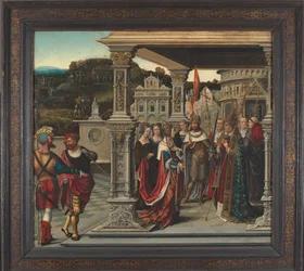 Sankt Helena før paven i Rom, ca 1510-1520.