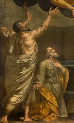 Apsis, altertavle af Bernardino Gatti kaldet Il Sojaro færdiggjort af Giovanni Battista Trotti kaldet IL Malosso, Jomfruens himmelfart