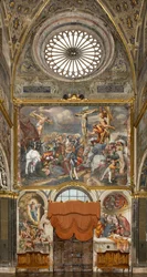 Counterfaccata, IL Pordenone, Korsfæstelse 1520-21, Deposition 1522, Bernardino Gatti, Opstandelse 1529