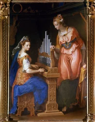 Cecile, der spiller orgel, og Skt.