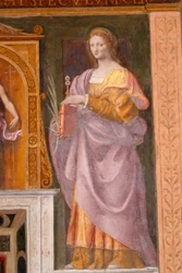 Sankt Lucia, fresko af Bernardino Luini i San Maurizio-kirken ved Maggiore-klosteret, Milano, Lombardiet, Italien