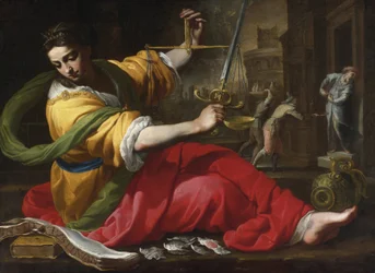 Allegory of Justice par Mei, Bernardino (1612-1676)