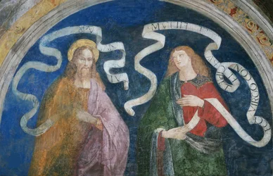 Apostlen Andreas og profeten Esajas - Apostlen Andreas og profeten Esajas, af Pinturicchio, Bernardino, Workshop of (1454-1513). Frisk