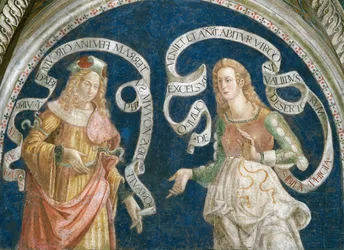 Le prophete Jeremie et la sibylle phrygienne - Profeten Jeremias og den frygiske sibylle, af Pinturicchio, Bernardino, Værksted fra (1454-1513). Fresco