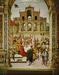 Kejser Frederik III kroner Aeneas Silvius Piccolomini Poeta Laureatus (fresko)