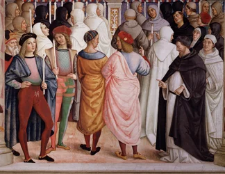 Pius II kanoniserede den hellige Katarina af Siena i 1461. Detalje - Fresco