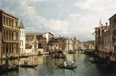 Canal Grande, Venedig, der ser mod øst fra Palazzo Flangini til Palazzo Vendramin Calergi, c1742
