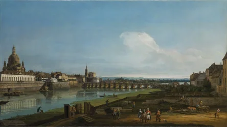 Udsigt over Dresden med Frauenkirche til venstre, 1747