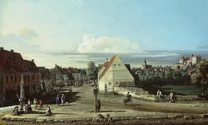 Udsigt over Pirna med fæstningen Sonnenstein, 175565.