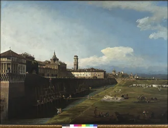 Udsigt over Torino fra siden af Royal Gardens, 1745